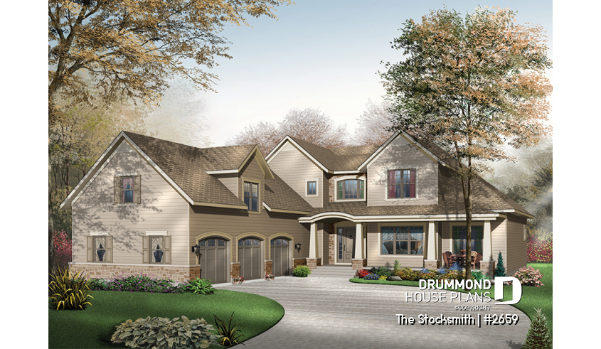 Color version 1 - Front of house plan 2659 Color version 1 - Front - The Stocksmith