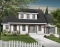 front - BASE MODEL - Beautiful small farmhouse house plan, low-building cost, master suite, garage, breakfast nook - Baker