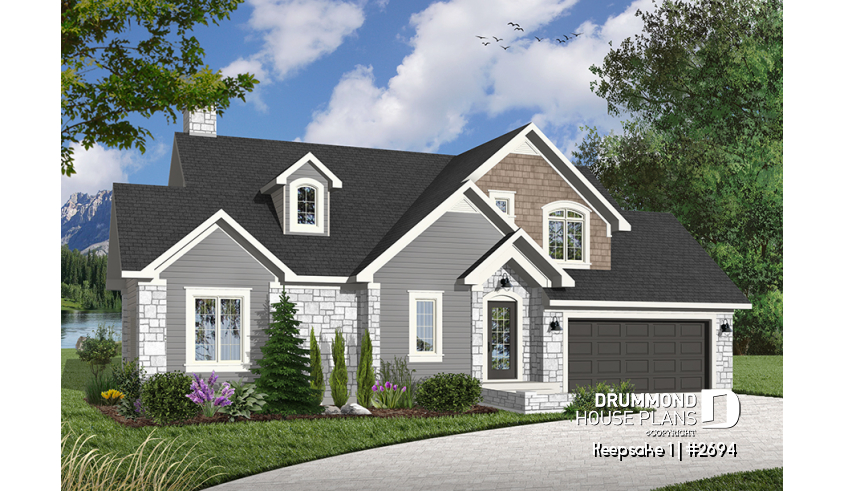 Color version 3 - Front of house plan 2694 Color version 3 - Front - Keepsake 1