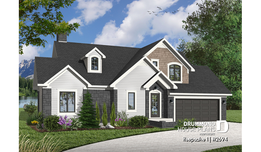 Color version 5 - Front of house plan 2694 Color version 5 - Front - Keepsake 1