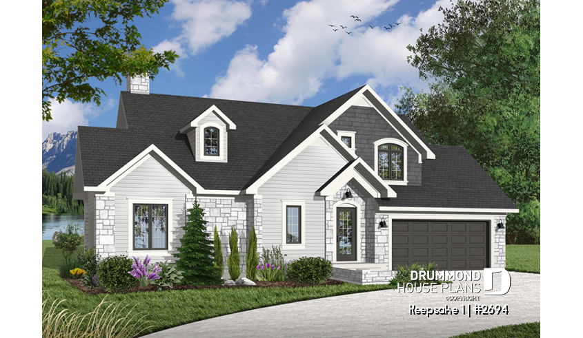 Color version 6 - Front of house plan 2694 Color version 6 - Front - Keepsake 1