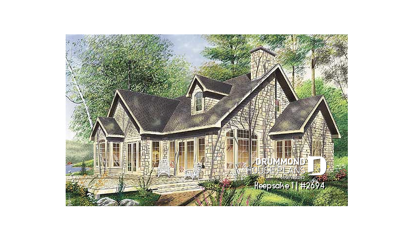 Rear view - BASE MODEL of house plan 2694 Rear view - BASE MODEL - Keepsake 1