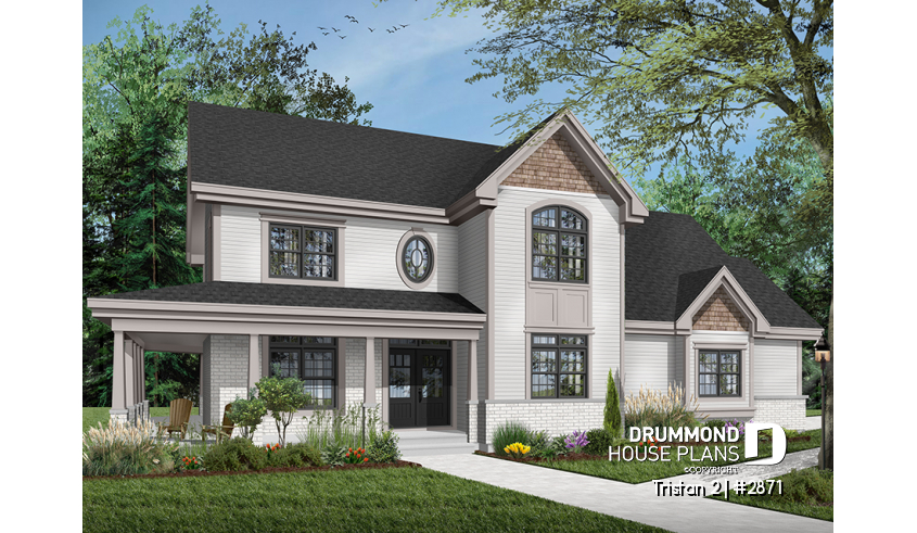 Color version 1 - Front of house plan 2871 Color version 1 - Front - Tristan 2
