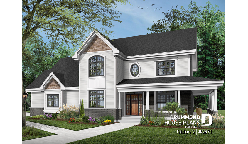 Color version 2 - Front of house plan 2871 Color version 2 - Front - Tristan 2