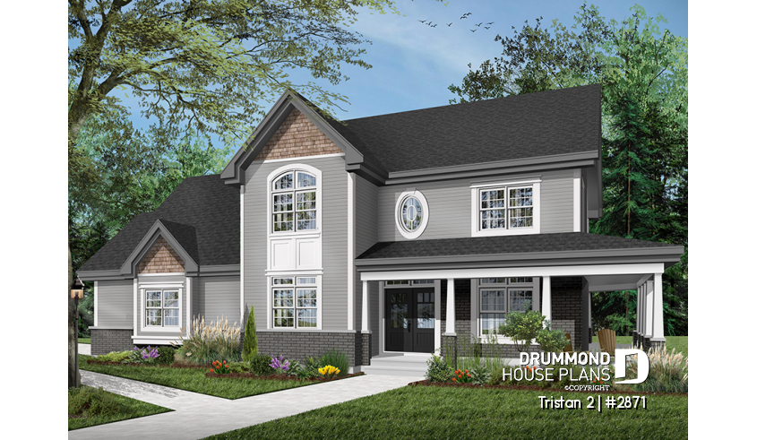 Color version 4 - Front of house plan 2871 Color version 4 - Front - Tristan 2