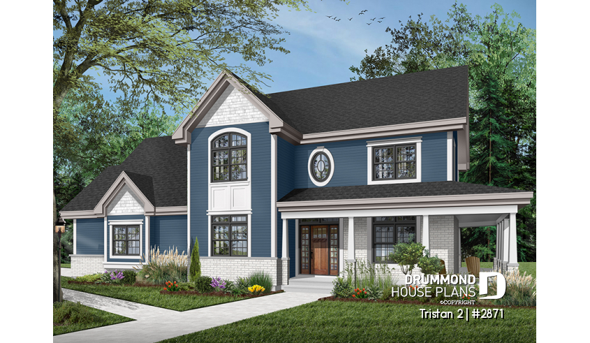 Color version 7 - Front of house plan 2871 Color version 7 - Front - Tristan 2