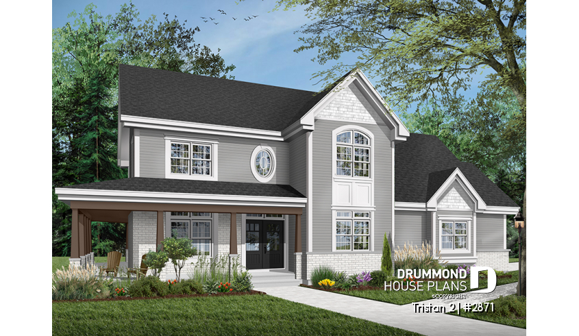 Color version 9 - Front of house plan 2871 Color version 9 - Front - Tristan 2