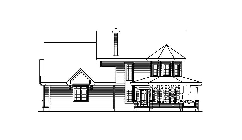 rear elevation of house plan 2871 rear elevation - Tristan 2