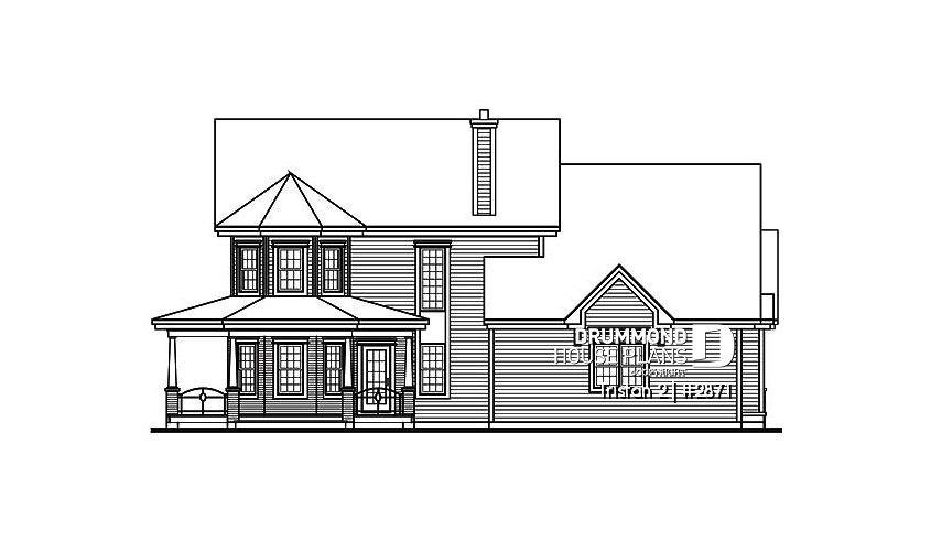 rear elevation of house plan 2871 rear elevation - Tristan 2