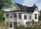Color version 1 - Rear - A-Frame cottage house plan, 2 bedrooms + loft, cathedral ceiling, walkout basement - Vistas 2