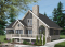 Color version 3 - Rear - Rustic chalet-style home with garage, rear-facing open layout, cathedral ceiling, mezzanine, bonus space - The Touchstone 4