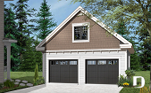 Color version 1 - Front - Two-story garage plan with a versatile bonus loft—enhance your space in style! - The Double Glide 1