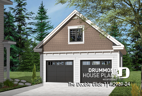 front - BASE MODEL - Two-story garage plan with a versatile bonus loft—enhance your space in style! - The Double Glide 1