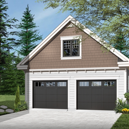 front - BASE MODEL - Two-story garage plan with a versatile bonus loft—enhance your space in style! - The Double Glide 1