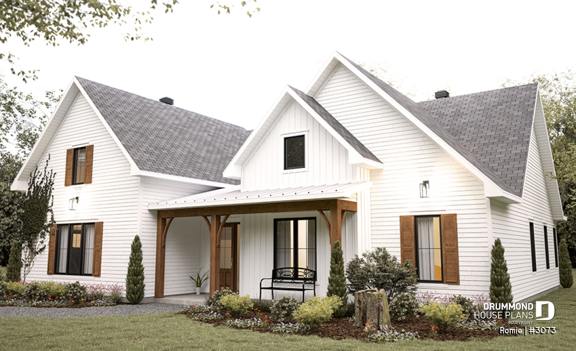front - BASE MODEL - Magnificent farmhouse-style bi-generation house, shared sheltered terrace and laundry room - Romie