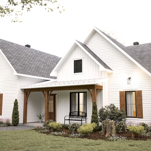 front - BASE MODEL - Magnificent farmhouse-style bi-generation house, shared sheltered terrace and laundry room - Romie