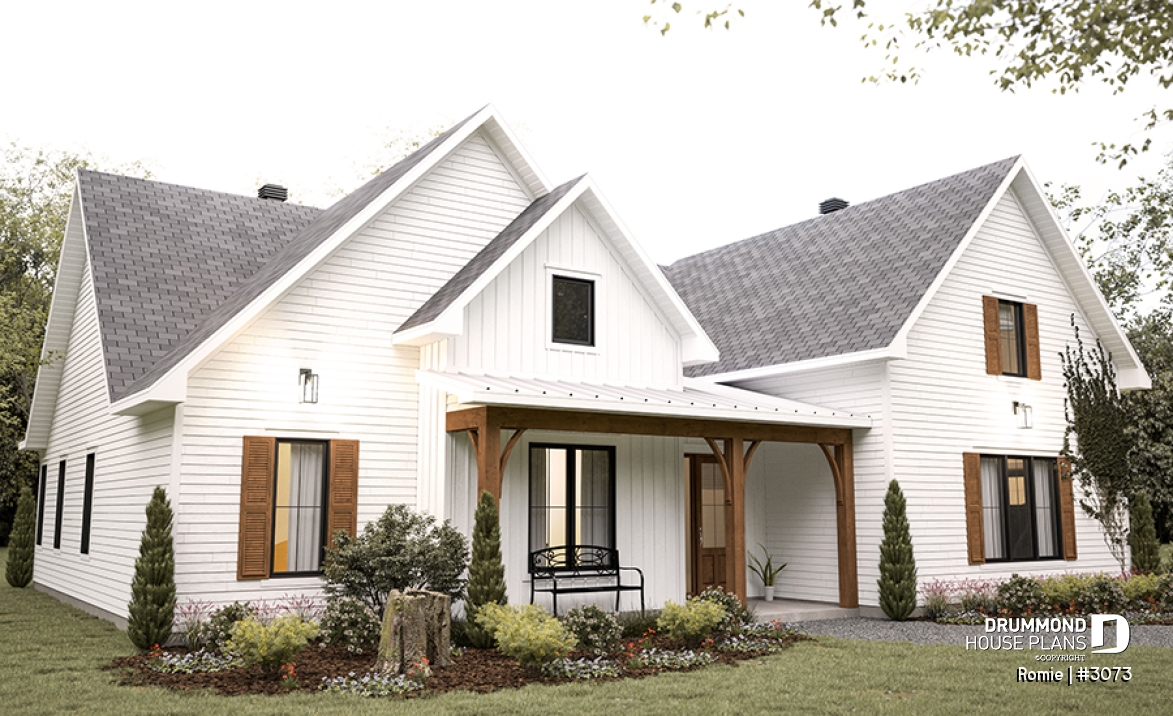 front - BASE MODEL - Magnificent farmhouse-style bi-generation house, shared sheltered terrace and laundry room - Romie