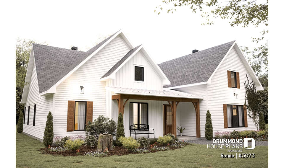 front - BASE MODEL - Magnificent farmhouse-style bi-generation house, shared sheltered terrace and laundry room - Romie