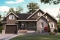 front - BASE MODEL - Two-storey house plan with 3 bedrooms and home office, open floor plan, garage - Galerno 6