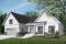 front - BASE MODEL - One-storey ranch house plan with 2-car garage, large kitchen with island and open to living room and backyard - Jennifer