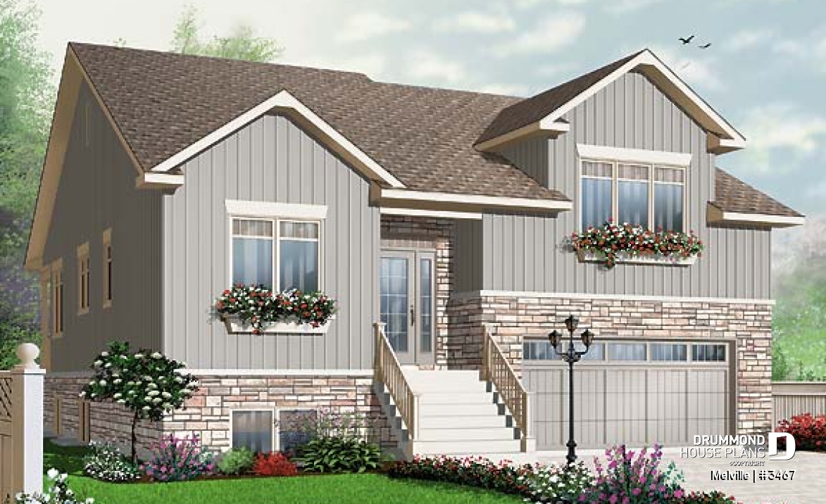 front - BASE MODEL - 3 bedroom home plan with double garage and home office, fabulous master suite! - Melville