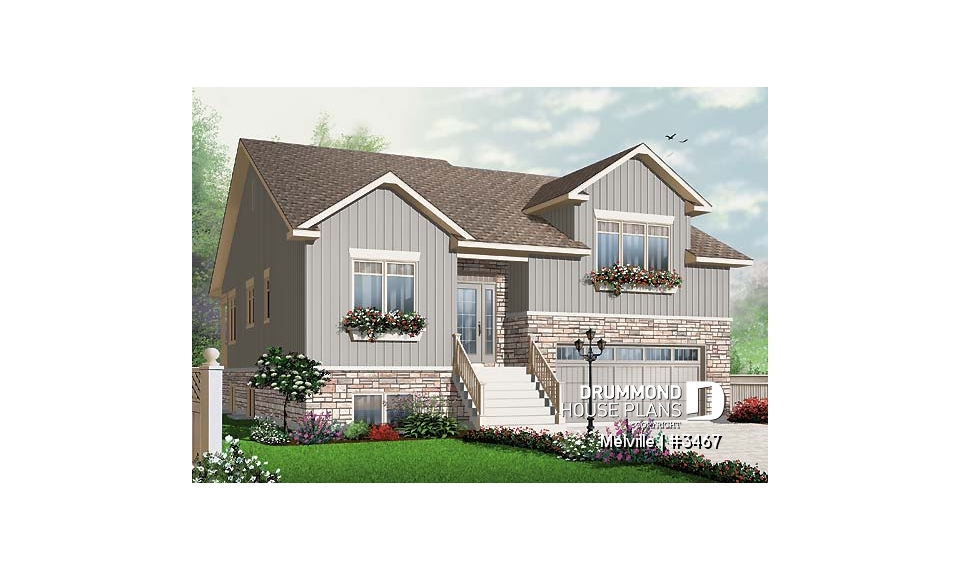 front - BASE MODEL - 3 bedroom home plan with double garage and home office, fabulous master suite! - Melville