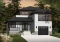 front - BASE MODEL - Modern home plan, master suite, 4 bedrooms, 3 bathrooms, covered deck, home office, open floor concept - Aldana