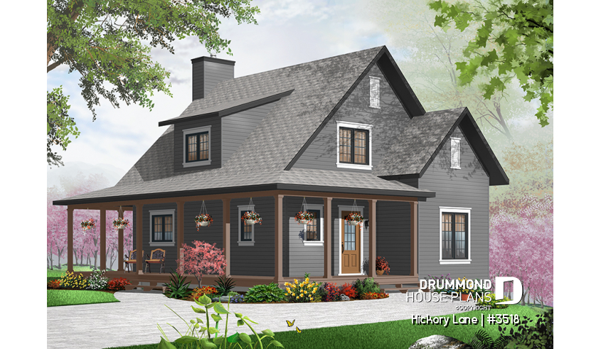 Color version 4 - Front of house plan 3518 Color version 4 - Front - Hickory Lane