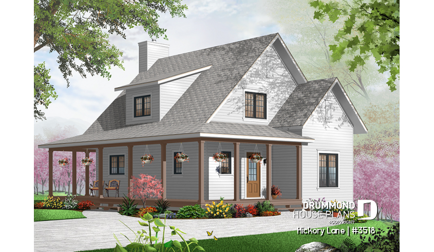 Color version 6 - Front of house plan 3518 Color version 6 - Front - Hickory Lane