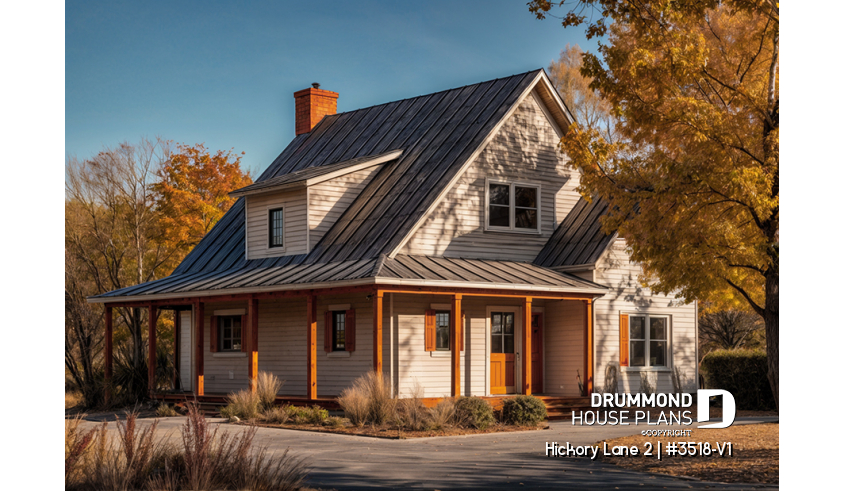 front - BASE MODEL of house plan 3518-V1 front - BASE MODEL - Hickory Lane 2