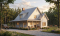 front - BASE MODEL - Beautiful and small new modern cottage home design 4 bedrooms, 2 baths, open floor plan, affordable, fireplace - Hickory Lane 2