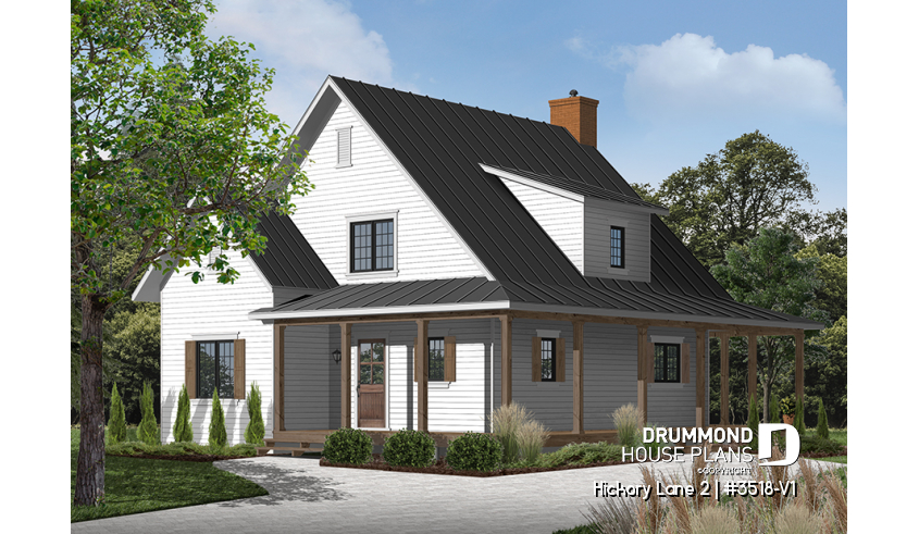 front - BASE MODEL of house plan 3518-V1 front - BASE MODEL - Hickory Lane 2