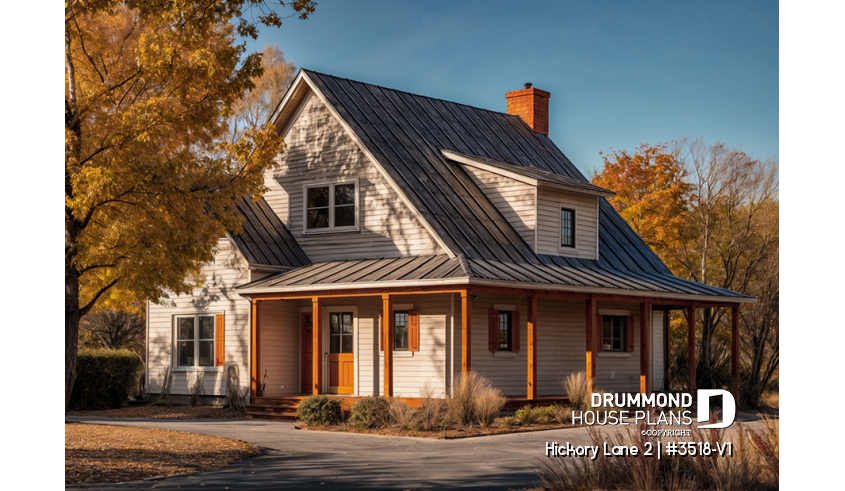 front - BASE MODEL of house plan 3518-V1 front - BASE MODEL - Hickory Lane 2