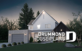 front - BASE MODEL - Classic style home plan with master suite on main floor, total 3 beds + home office - Kayla