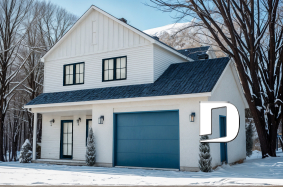 front - BASE MODEL - House plan with 3 bedrooms and bathroom upstairs, superb kitchen island, office area, cloakroom - West Coast 2