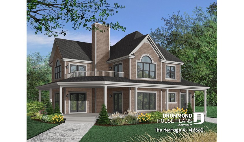 Color version 4 - Front of house plan 3832 Color version 4 - Front - The Heritage 4