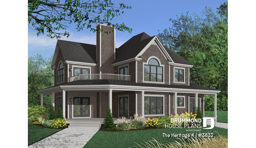 Color version 5 - Front of house plan 3832 Color version 5 - Front - The Heritage 4