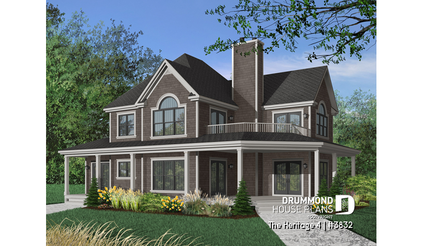 Color version 5 - Front of house plan 3832 Color version 5 - Front - The Heritage 4