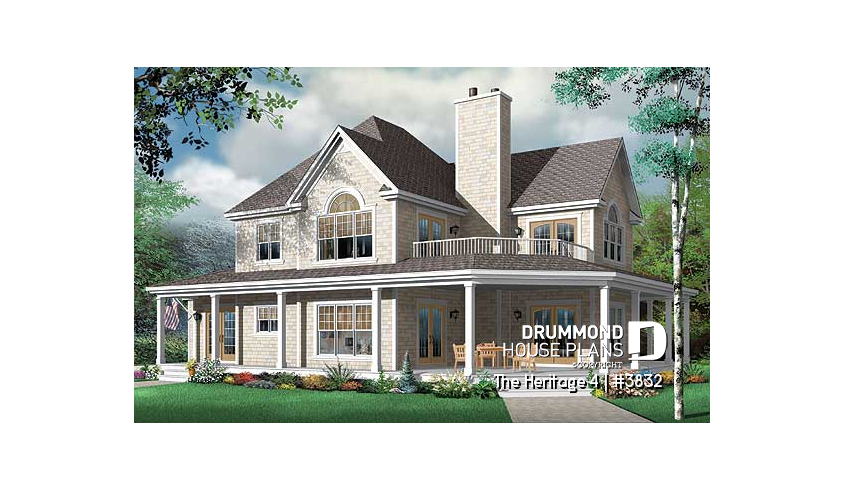 front - BASE MODEL of house plan 3832 front - BASE MODEL - The Heritage 4
