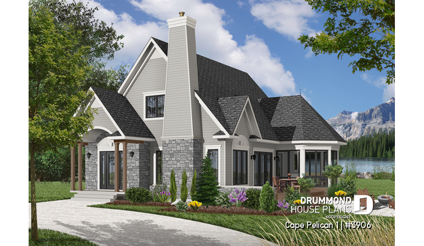 Color version 2 - Front of house plan 3906 Color version 2 - Front - Cape Pelican 1