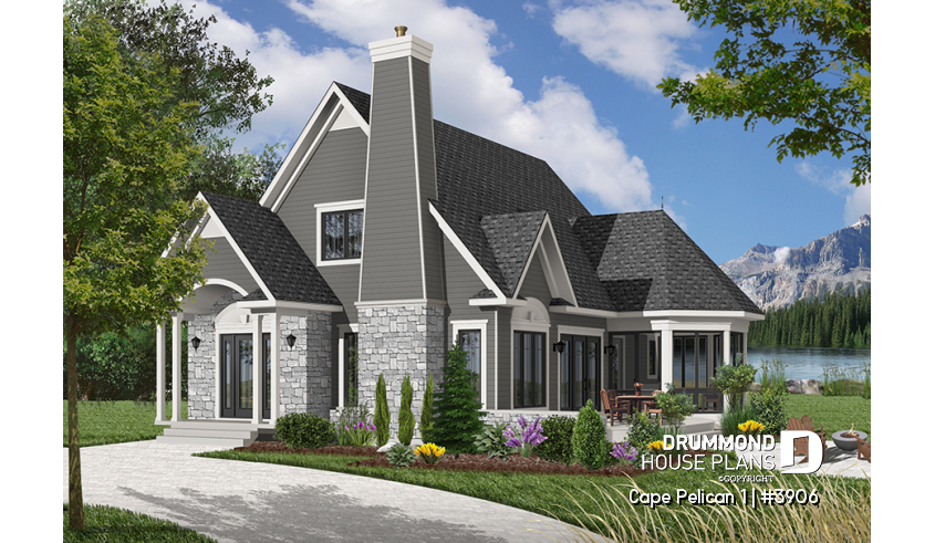 Color version 5 - Front of house plan 3906 Color version 5 - Front - Cape Pelican 1