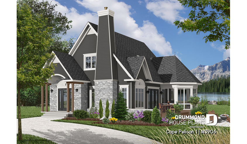 Color version 5 - Front of house plan 3906 Color version 5 - Front - Cape Pelican 1