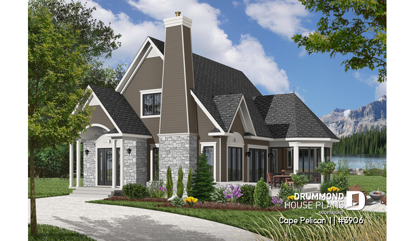 Color version 6 - Front of house plan 3906 Color version 6 - Front - Cape Pelican 1