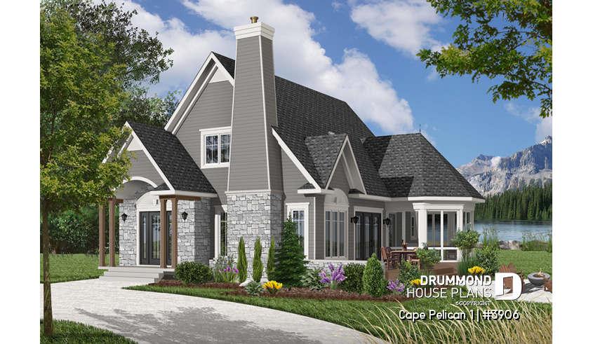 Color version 8 - Front of house plan 3906 Color version 8 - Front - Cape Pelican 1