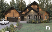 front - BASE MODEL - Ski chalet style home plan with cathedral ceiling and mountain or lake view - The Wynstone 2