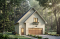 front - BASE MODEL - Double garage plan with a one-bedroom apartment featuring a kitchen, living room and full bathroom upstairs - Double Solstice