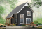 front - BASE MODEL - Small 2 bedroom modern style cabin design with mezzanine and cathedral ceiling, affordable construction - Willowgate