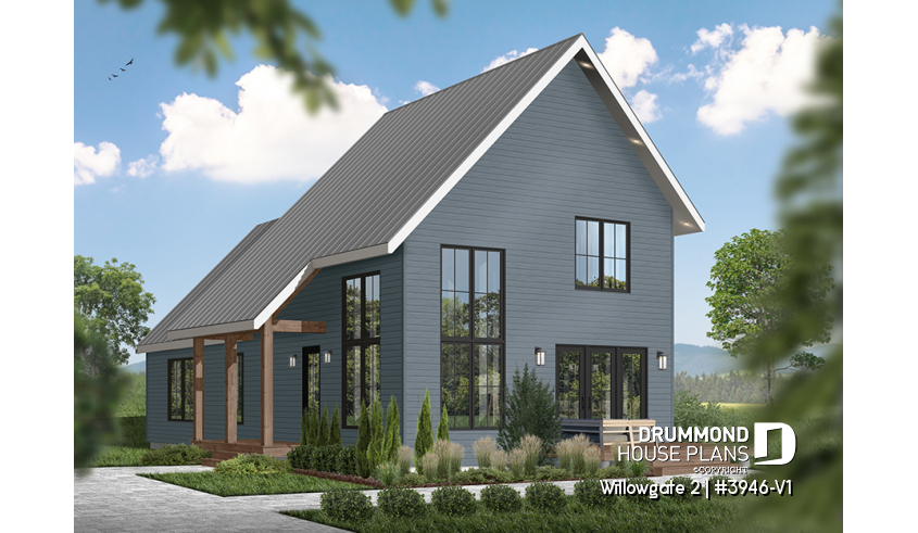 Color version 4 - Front of house plan 3946-V1 Color version 4 - Front - Willowgate 2