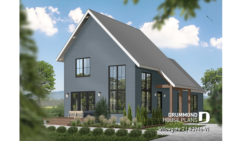 Color version 4 - Front of house plan 3946-V1 Color version 4 - Front - Willowgate 2