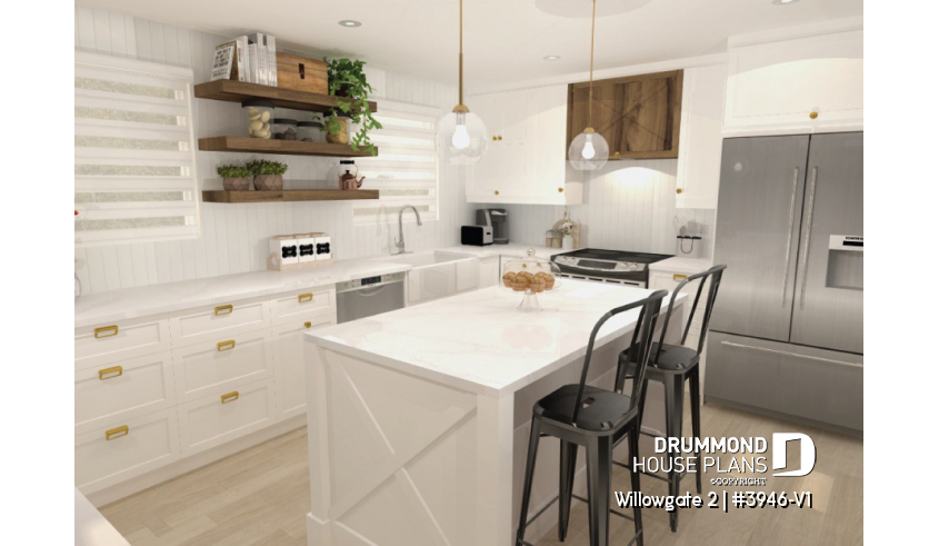 interior view of house plan 3946-V1 interior view - Willowgate 2